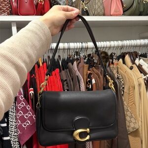 Coach Black Leather Shoulder Bag